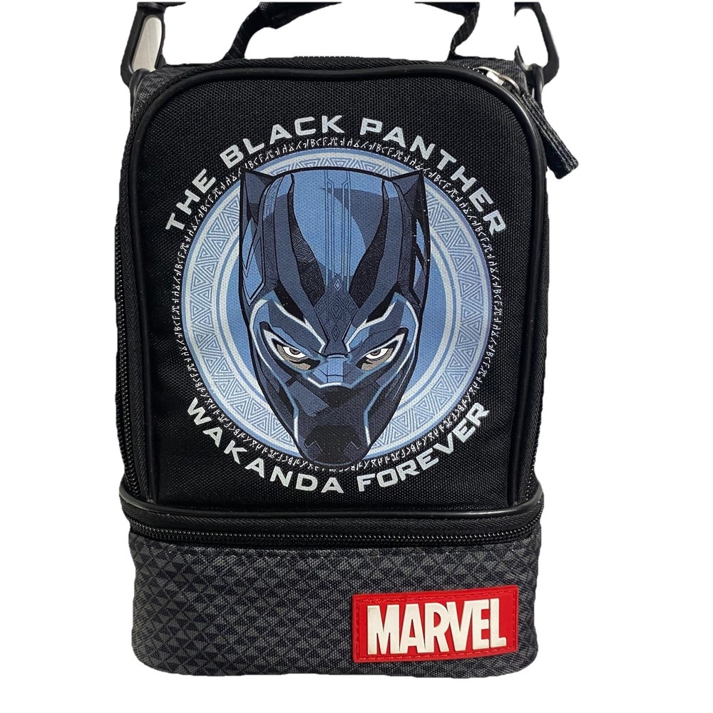 Disney Marvel Black Panther Wakanda Forever Kids School Lunch Bag Tote 9x7x5.5"